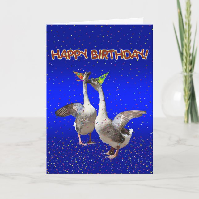 Birthday Party Geese - Goosebumps Card (Front)