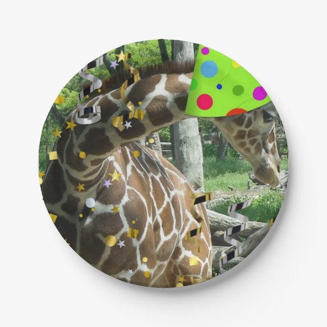 Birthday Party Giraffe Paper Plate (Front)