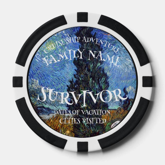 Birthday Party Girl Boy 2024 Mum Dad Grad Class Poker Chips (Front)