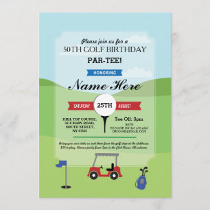 Birthday Party Golf Any Age Golfing Invitation
