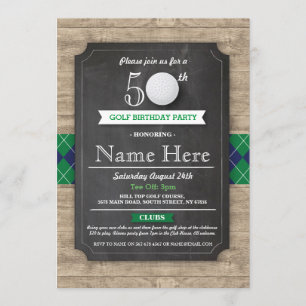 Birthday Party Golf Ball 40th 50th 60th Invitation