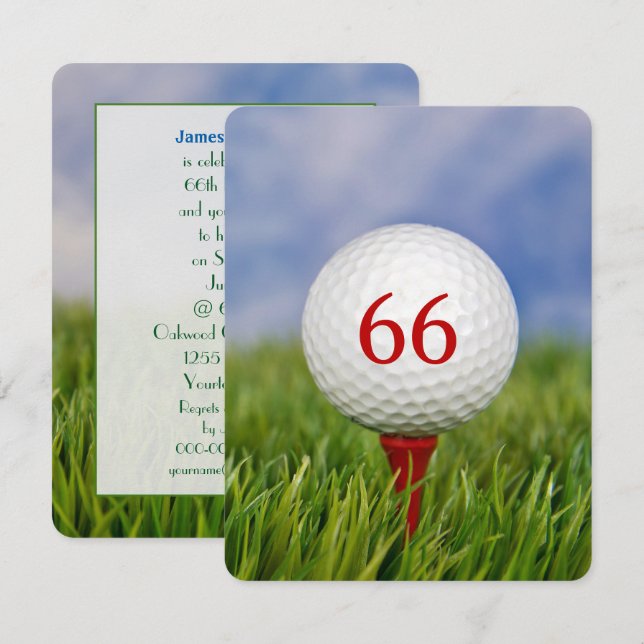 Birthday Party Golf theme for any age Invitation (Front/Back)