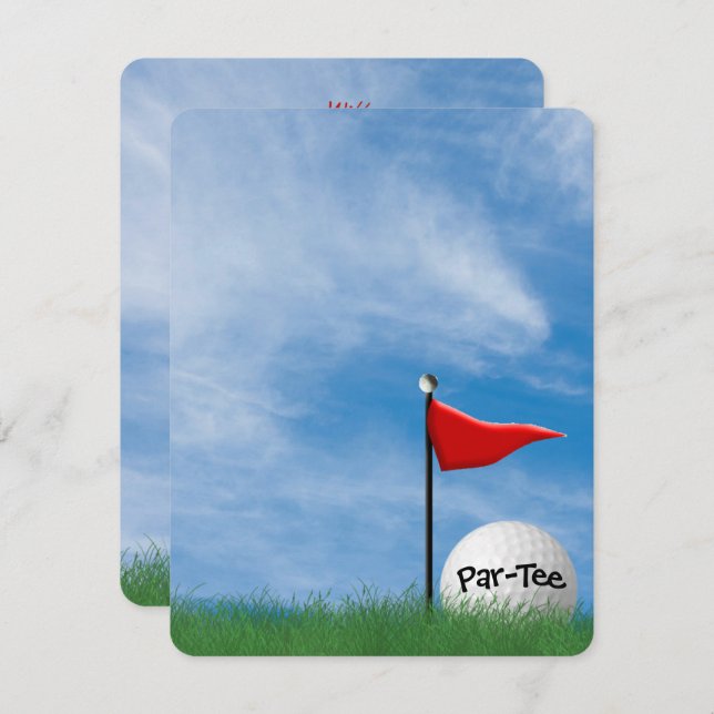 Birthday Party Golf theme Invitation (Front/Back)