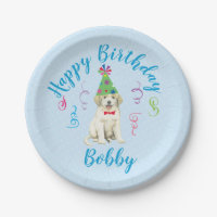 Birthday Party Great Pyrenees Paper Plates