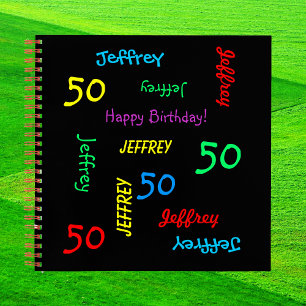 Birthday Party Guest Book, ANY NAME, ANY AGE, FUN Notebook