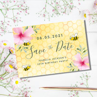 Birthday party happy bumble bees save the date