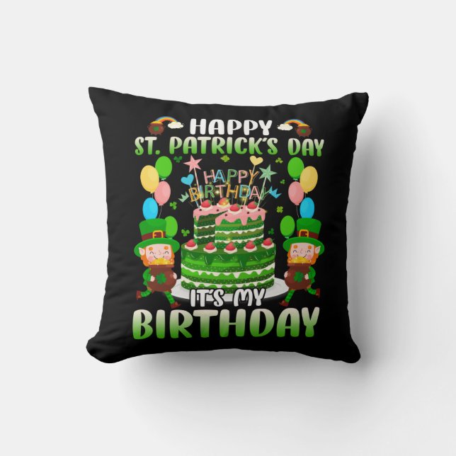 Birthday Party Happy St Patrick's Day Cushion (Front)