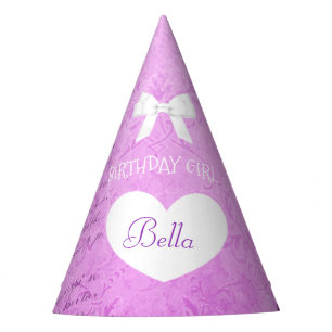Birthday Party Hat Birthday Girl Purple Bow