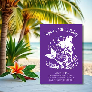 Birthday Party-Hawaiian Mermaid Invitation