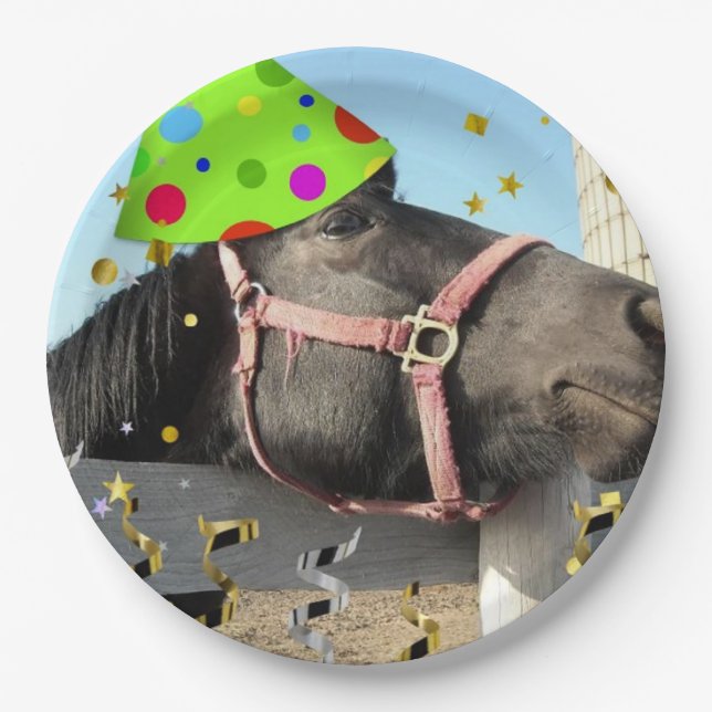 Birthday Party Horse Paper Plate (Front)