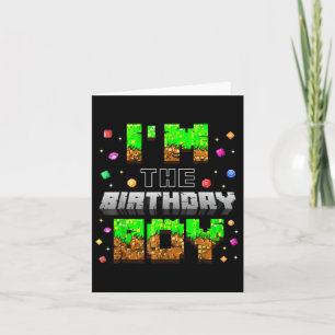 Birthday Party Im The Birthday Boy Game Pixel Boy  Card