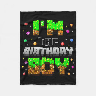 Birthday Party Im The Birthday Boy Game Pixel Boy  Fleece Blanket