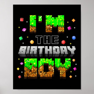 Birthday Party Im The Birthday Boy Game Pixel Boy  Poster