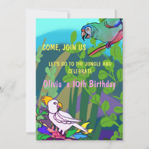 Birthday party in the jungle invitation