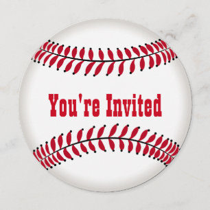 Birthday Party in the Shape of a Baseball Invitation