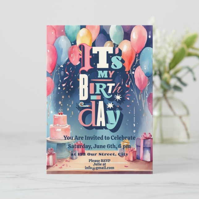 Birthday Party Invitation (Standing Front)