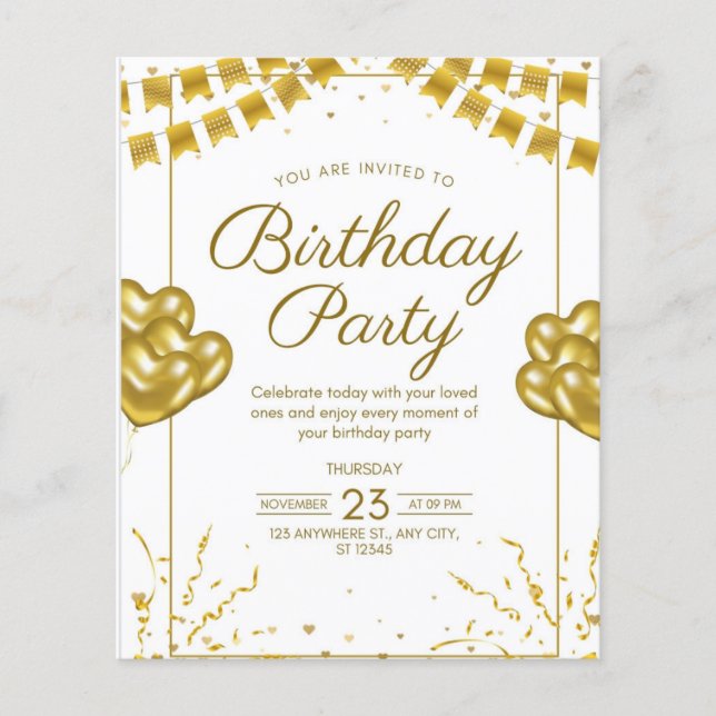 Birthday party invitation  (Front)