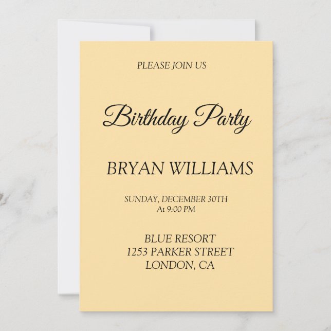 BIRTHDAY Party Invitation (Front)