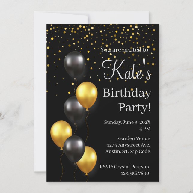 Birthday party   invitation (Front)