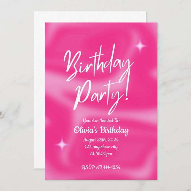 BIRTHDAY PARTY INVITATION (Front/Back)