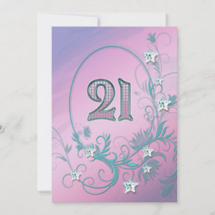 Birthday party invitation 21 years old