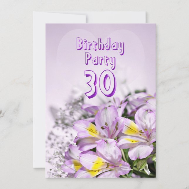 Birthday party invitation 30 years old (Front)