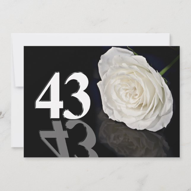 Birthday party invitation 43 years old (Front)