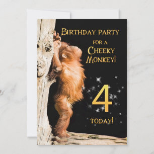 Birthday party invitation 4, with orangutan