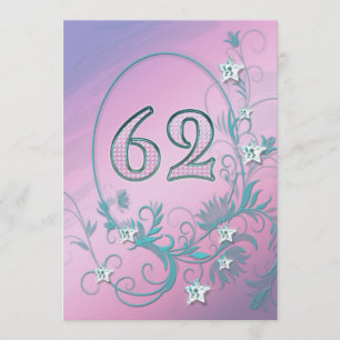 Birthday party invitation 62 years old