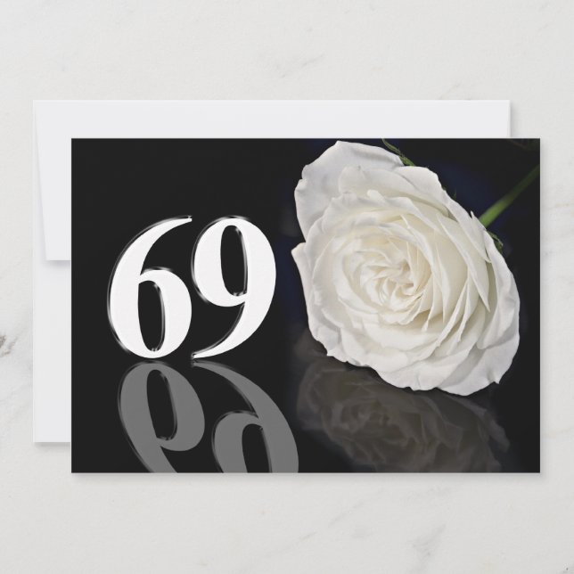 Birthday party invitation 69 years old (Front)