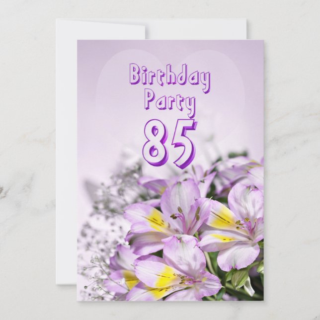 Birthday party invitation 85 years old (Front)