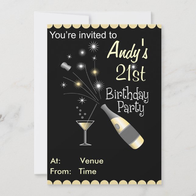 Birthday Party Invitation - Any Age - Adult (Front)