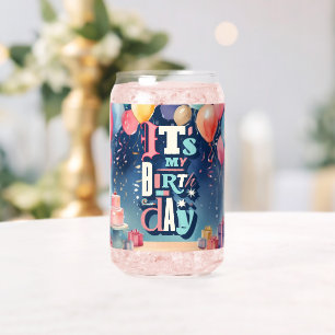 Birthday Party Invitation Can Glass