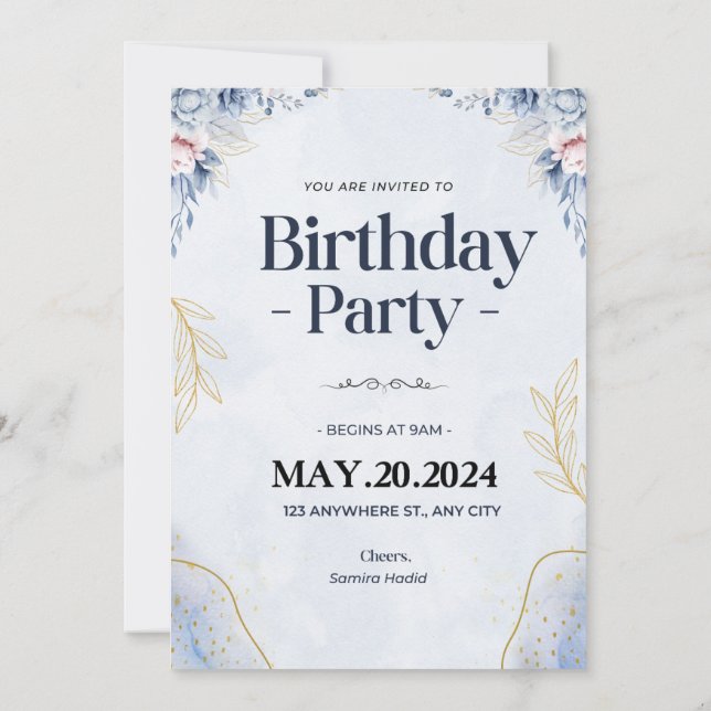   Birthday Party Invitation Card (Back)