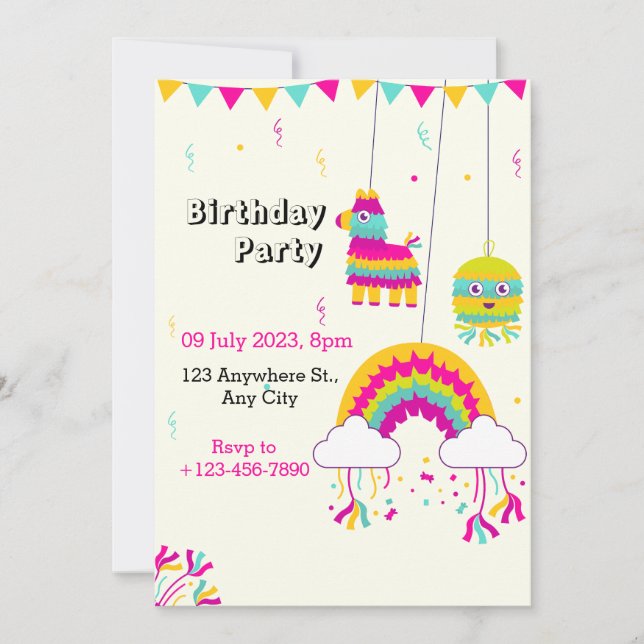 Birthday Party Invitation Card (Front)