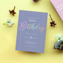Birthday Party Invitation Card | Rainbow Colour