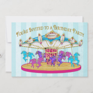Birthday Party INVITATION - Carousel - Children