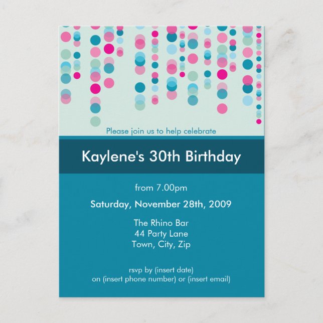 BIRTHDAY PARTY INVITATION :: discotek 5 (Front)