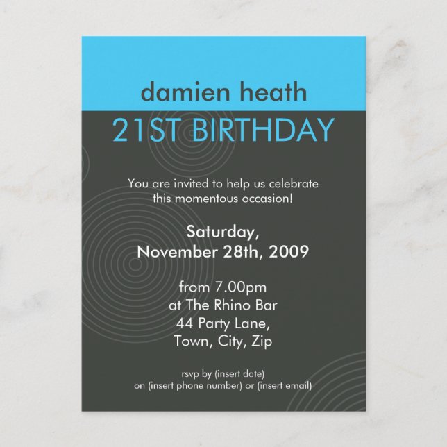 BIRTHDAY PARTY INVITATION :: dynamic centric P7 (Front)