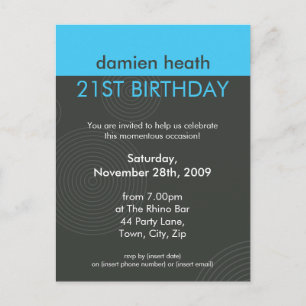 BIRTHDAY PARTY INVITATION :: dynamic centric P7 Postcard