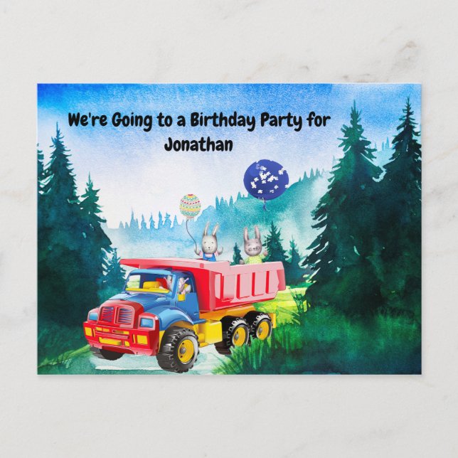 Birthday Party Invitation for 3yr Old Boy (Front)