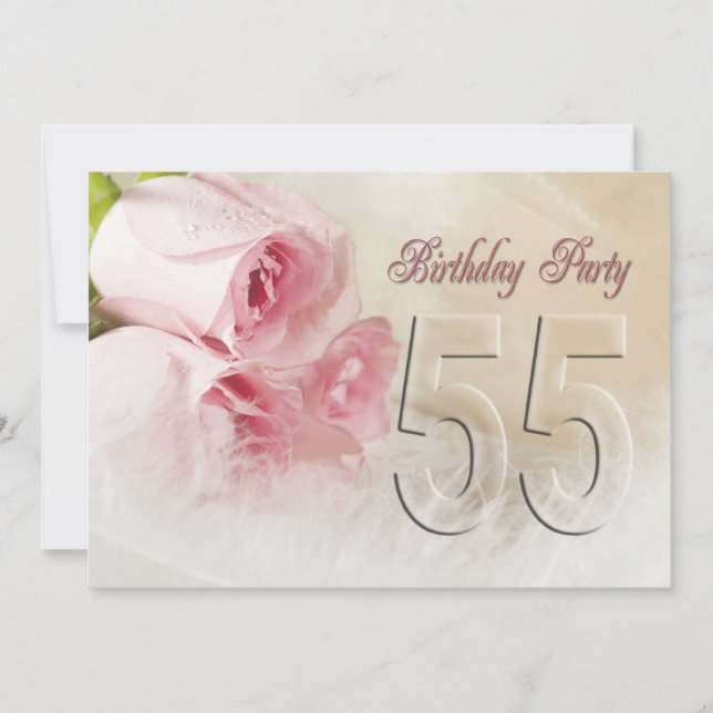 Birthday party invitation for 55 years (Front)