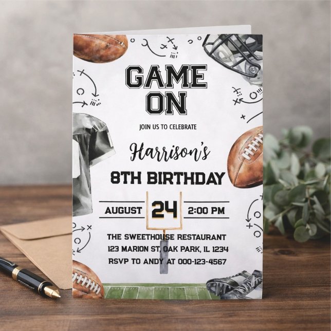 birthday party invitation for an American football (Creator Uploaded)