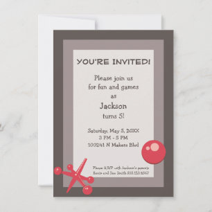 Birthday Party Invitation - Fun and Games Jacks