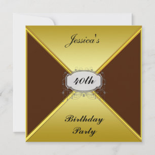 Birthday Party Invitation Gold envelope