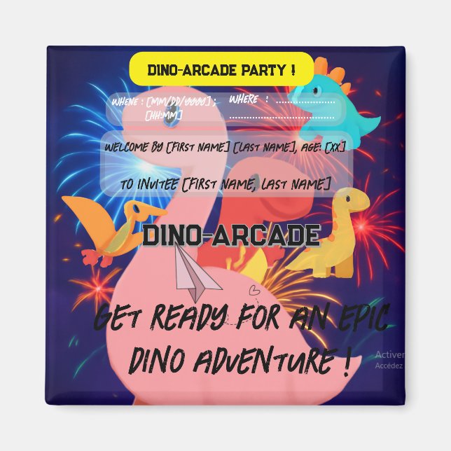 Birthday Party Invitation - Magnet (Front)