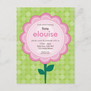 BIRTHDAY PARTY INVITATION :: numbered daisy 5
