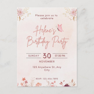 Birthday Party Invitation Postcard