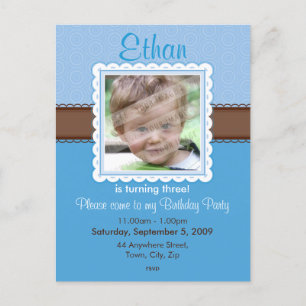 BIRTHDAY PARTY INVITATION :: prettily 3 Postcard