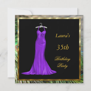 Birthday Party Invitation Purple dress